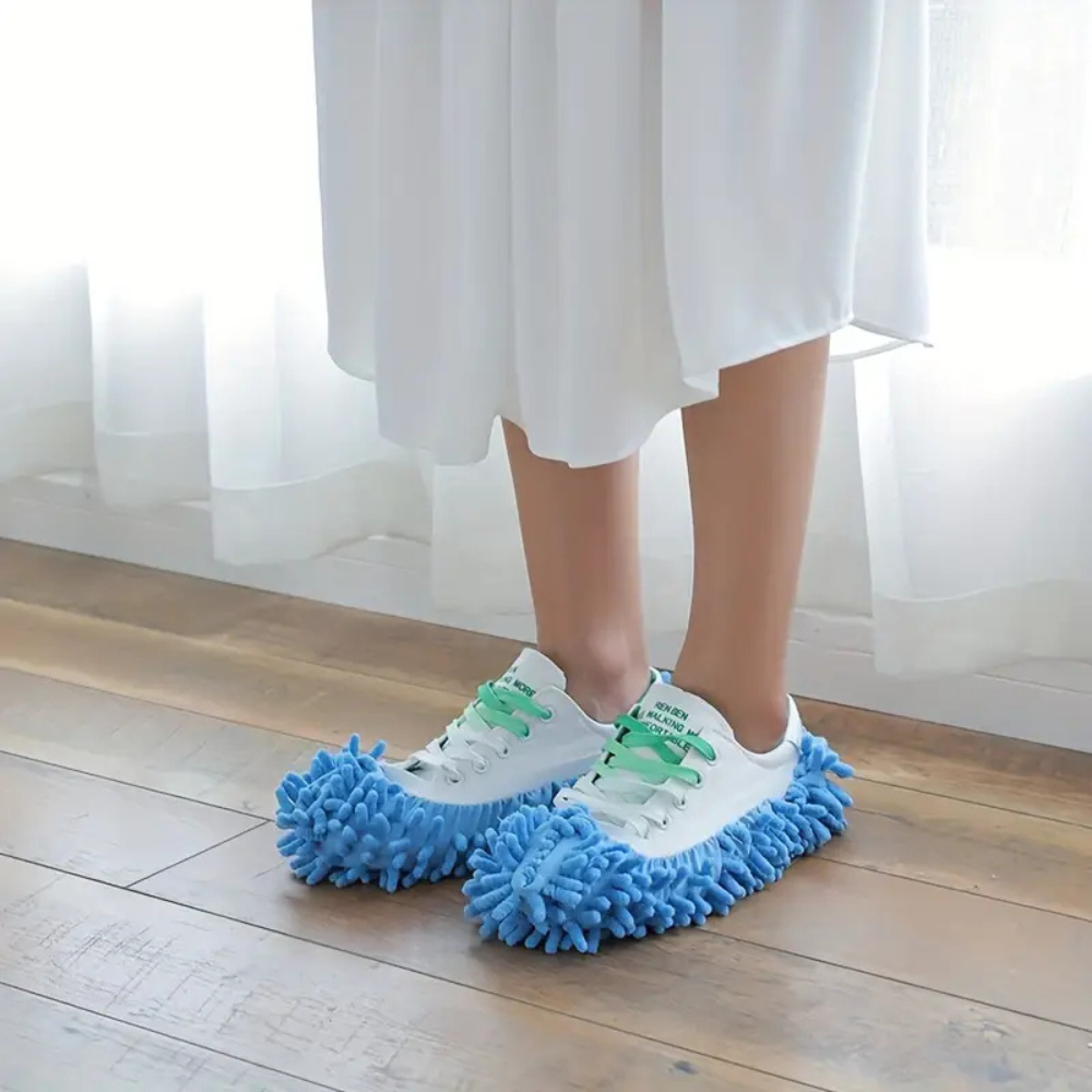 CleanStep | Mop Slippers | Microfibre Floor Cleaning Slippers for Dusting & Polishing at Home