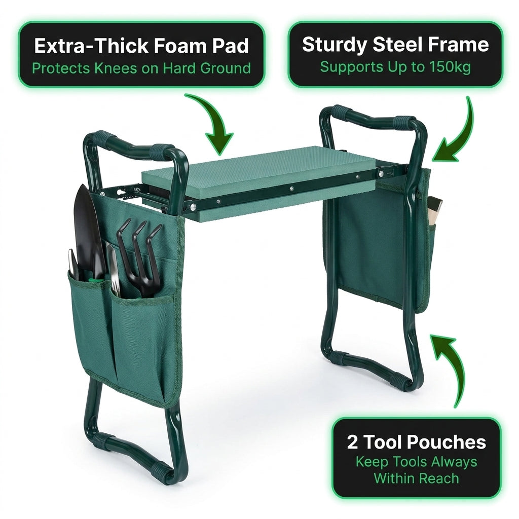 GardenComfort™ | The Ultimate 2-in-1 Garden Kneeler & Seat
