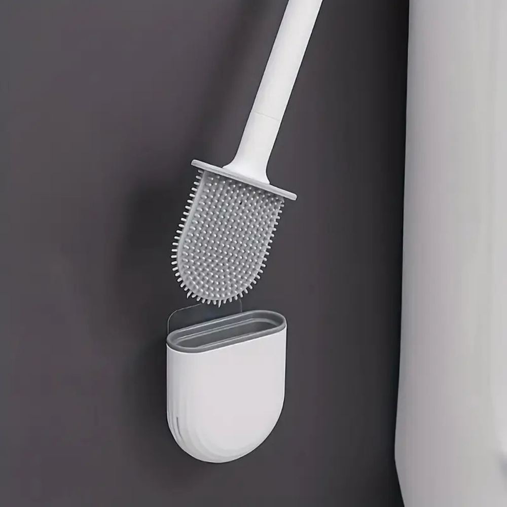 CleanTouch Toilet Brush | Silicone Toilet Brush with Wall Mounted Holder