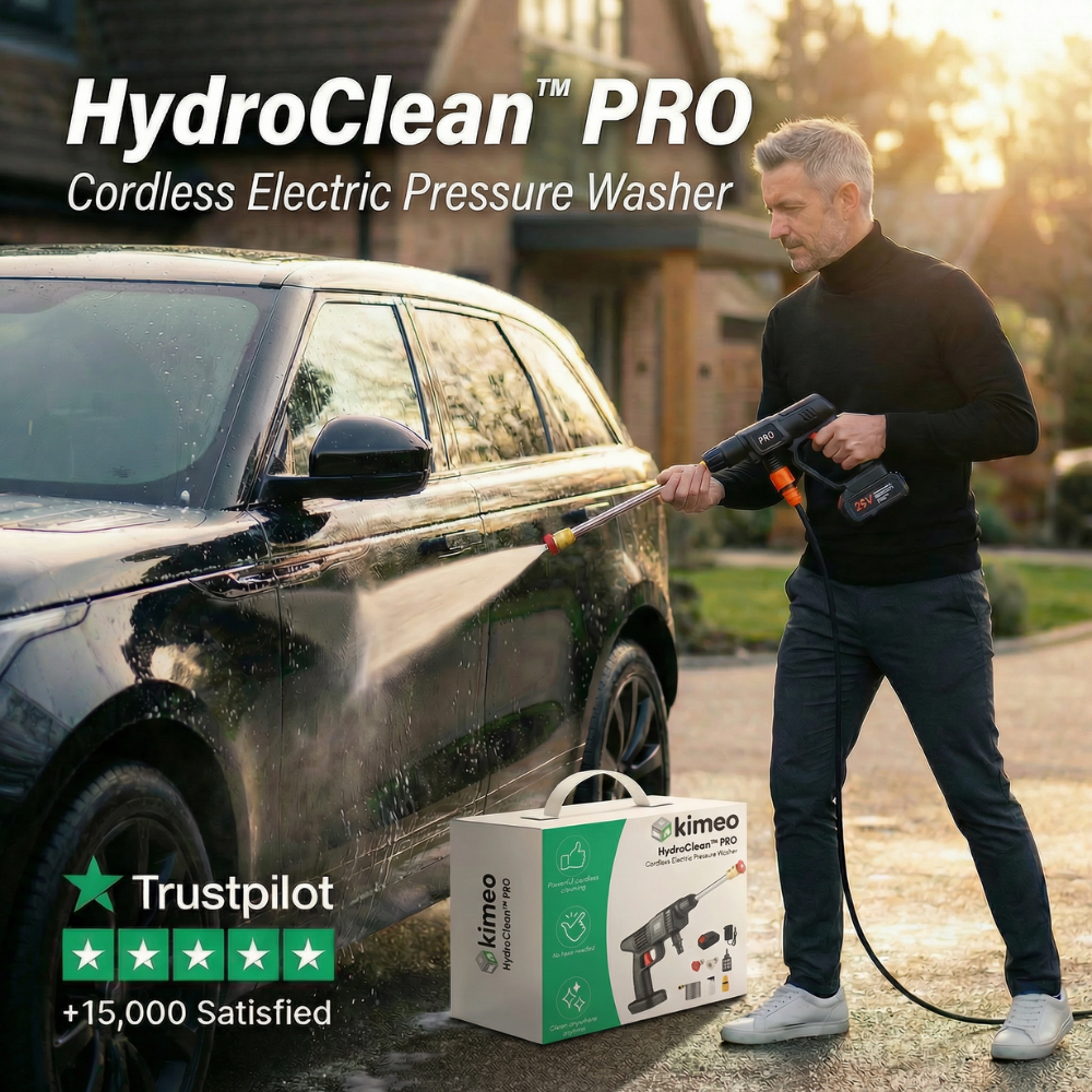 Hydroclean PRO | 21V Cordless Electric Pressure Washer | Portable 50-Bar with Battery