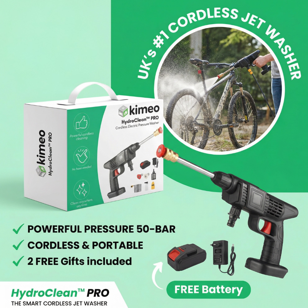Hydroclean PRO | 21V Cordless Electric Pressure Washer | Portable 50-Bar with Battery