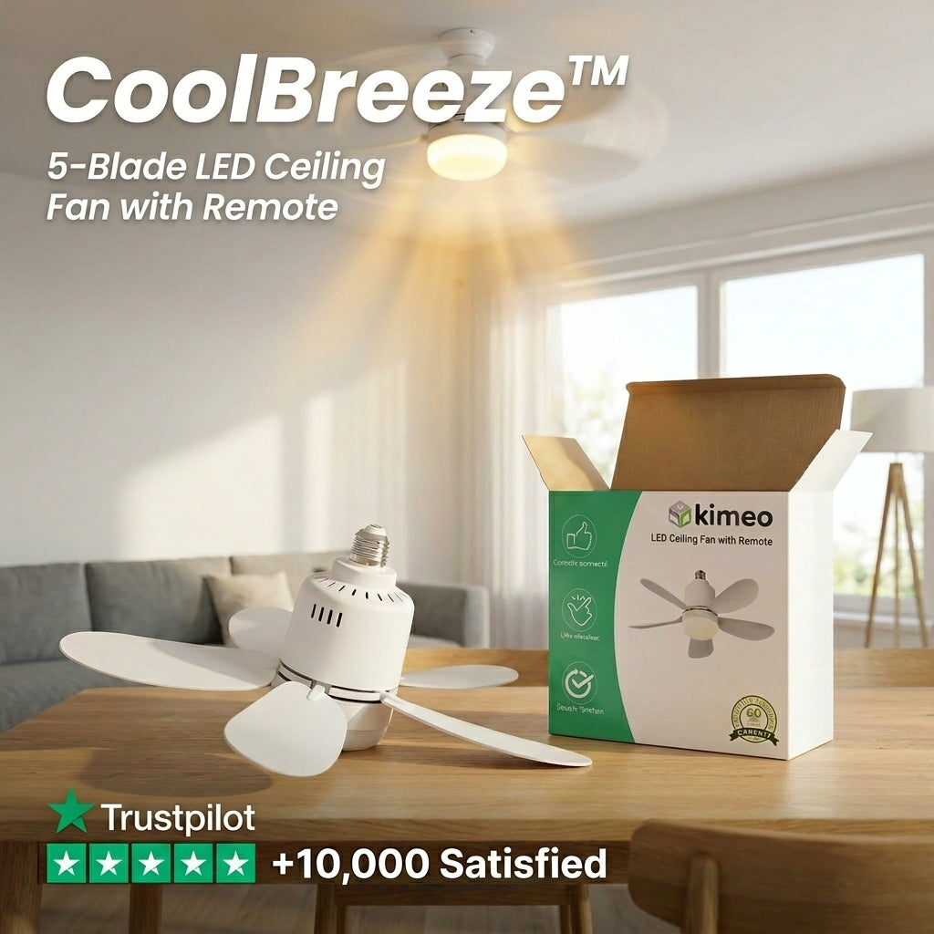CoolBreeze | 5-Blade LED Ceiling Fan with Remote