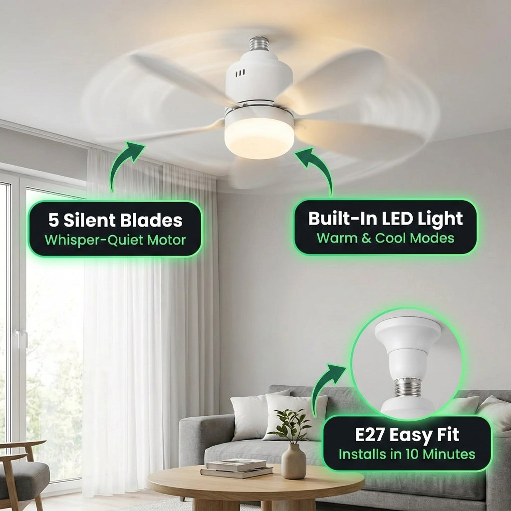 CoolBreeze | 5-Blade LED Ceiling Fan with Remote